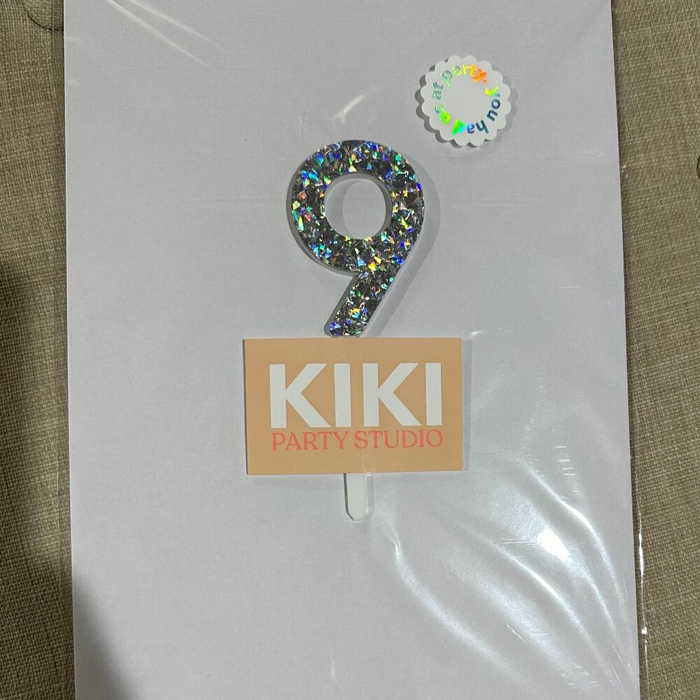 Iridescent Cake Topper number "9"